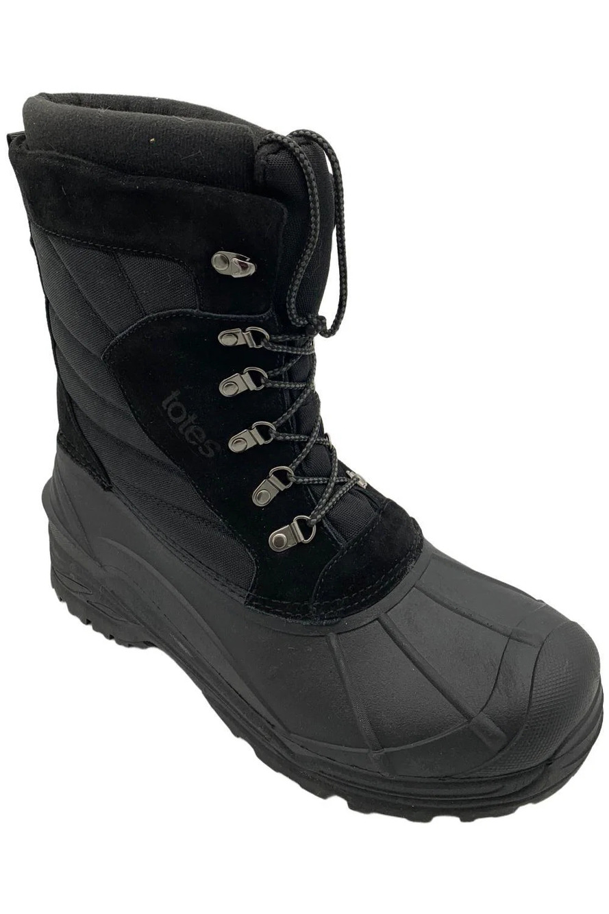 Totes Men's Briggs Waterproof Snow Boots Black - Medium